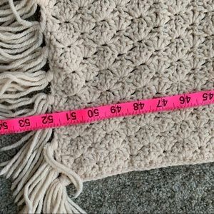 Vintage handmade Afghan blanket with fringe